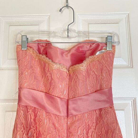 Vintage Y2K Winnie Couture Pink Sweetheart Tea Dress Strapless Size XS 0 2 Prom - Picture 7 of 8